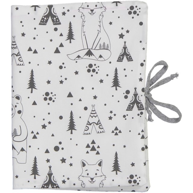 housse-carnet-sante-fox-bear-noir-blanc