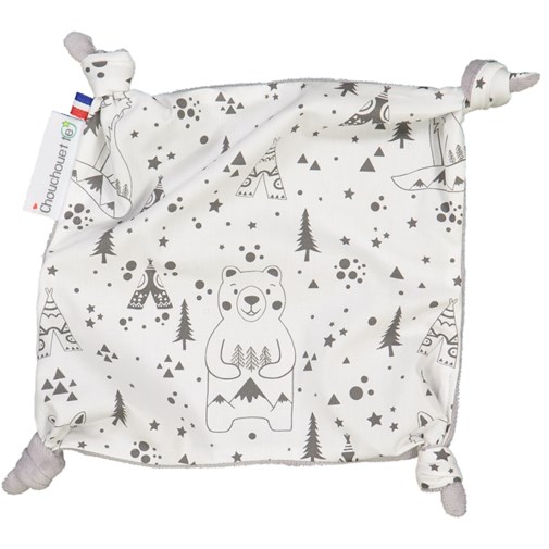 Doudou plat - Fox and Bear Noir et Blanc