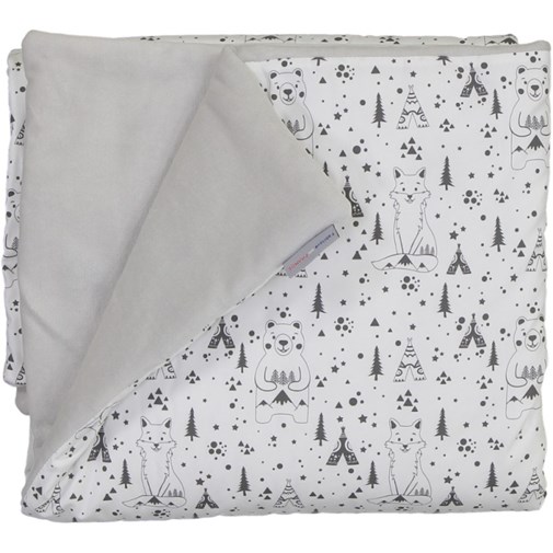 Couverture douceur - Fox and Bear Noir et Blanc