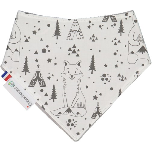 Bavoir bandana - Fox and Bear Noir et Blanc