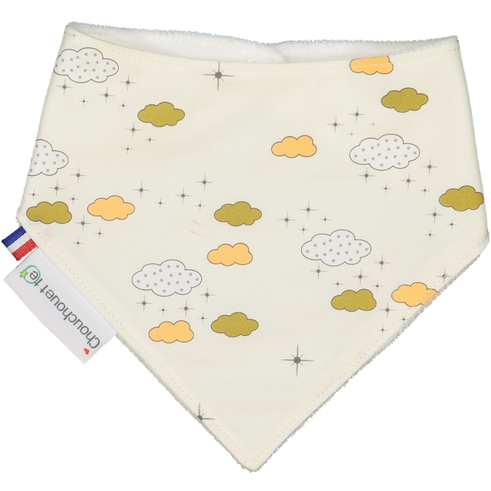 Bavoir bandana - Nuages grèges 2