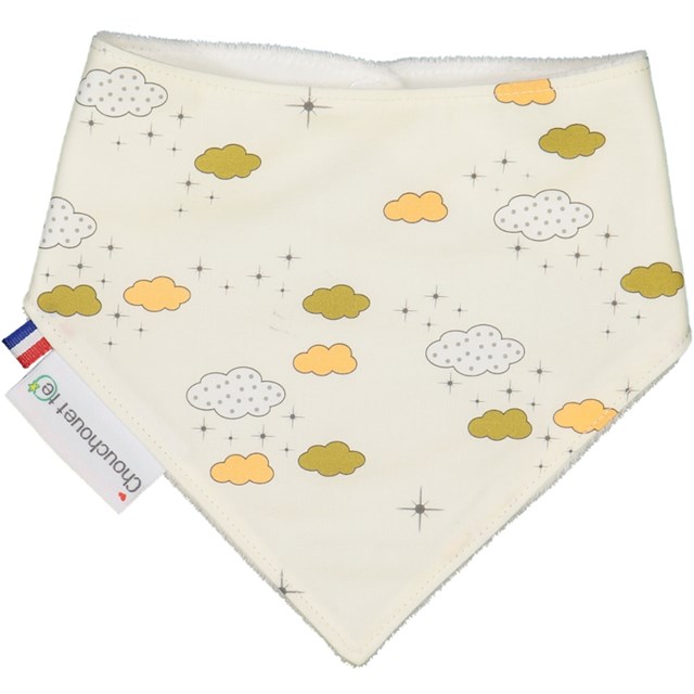 Bavoir bandana - Nuages grèges 2