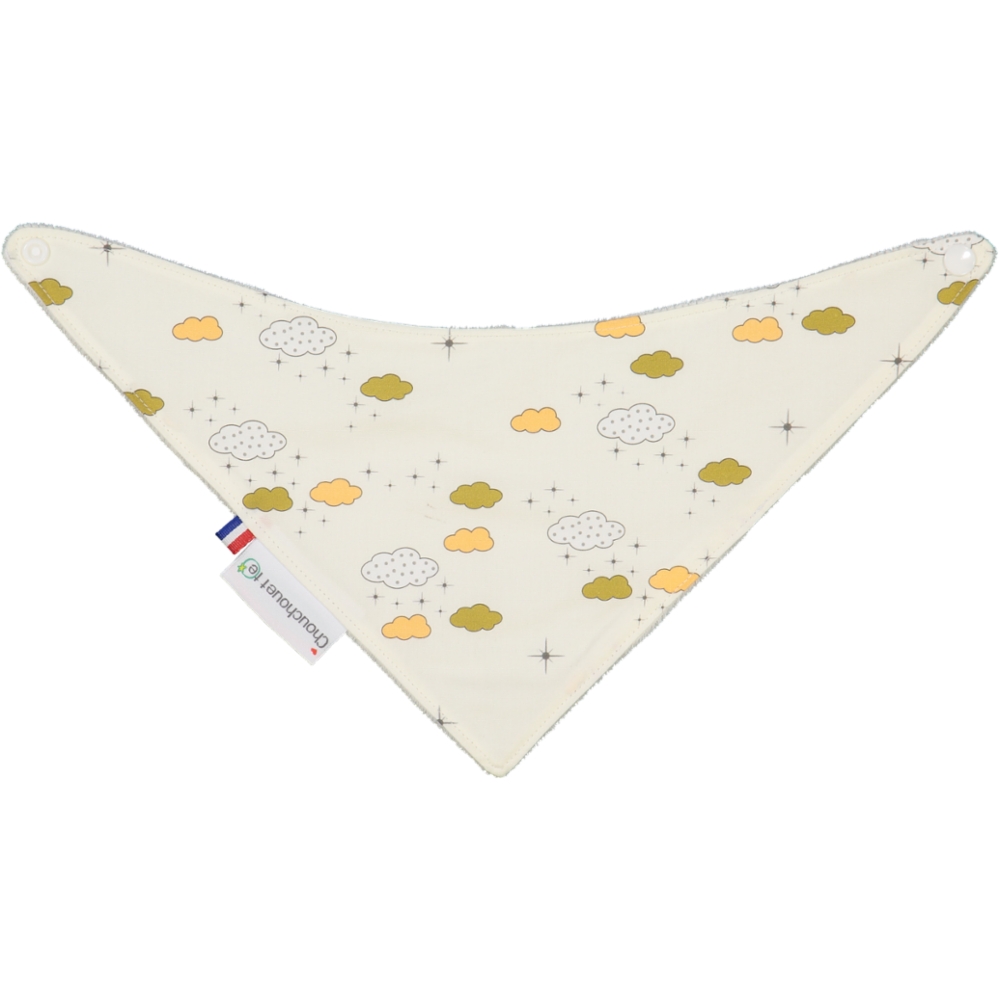 Bavoir bandana - Nuages grèges 3