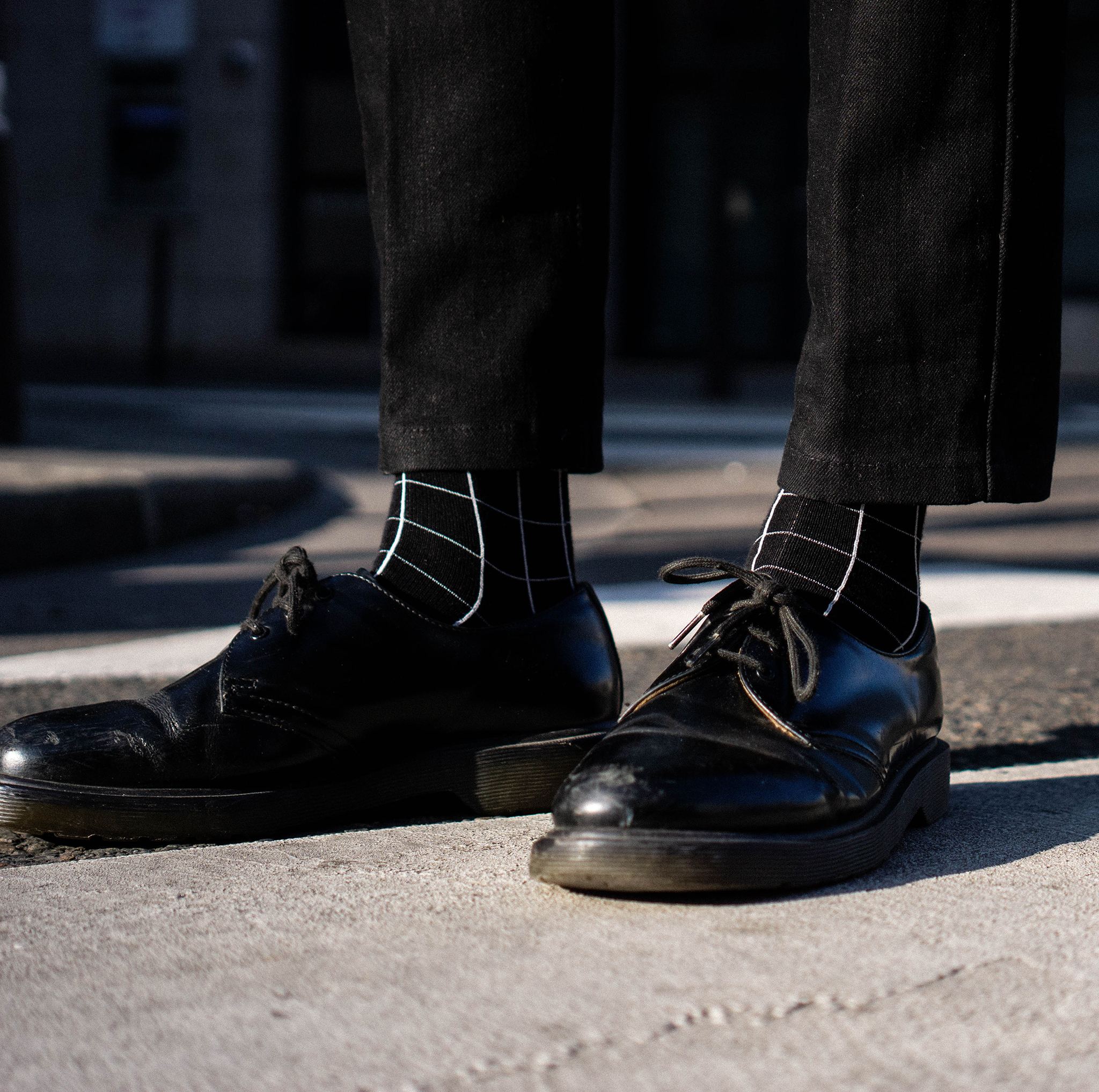 Chaussettes à carreaux noires