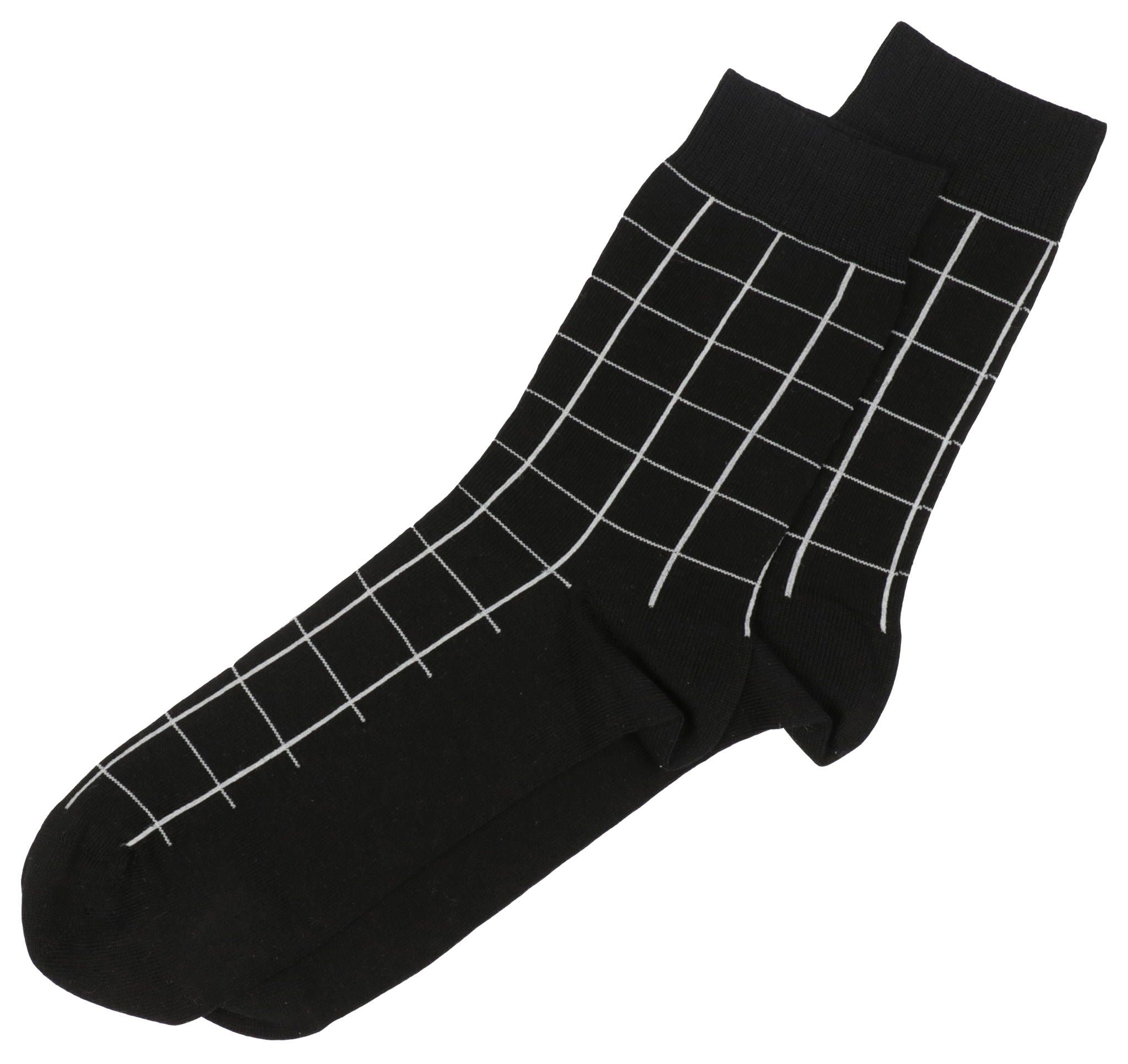 Chaussettes à carreaux en coton noir