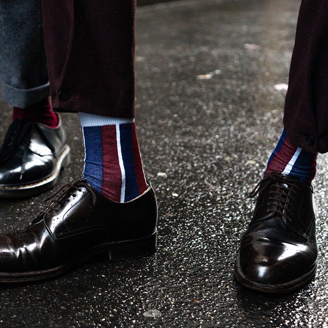 Chaussettes hommes rayures verticales