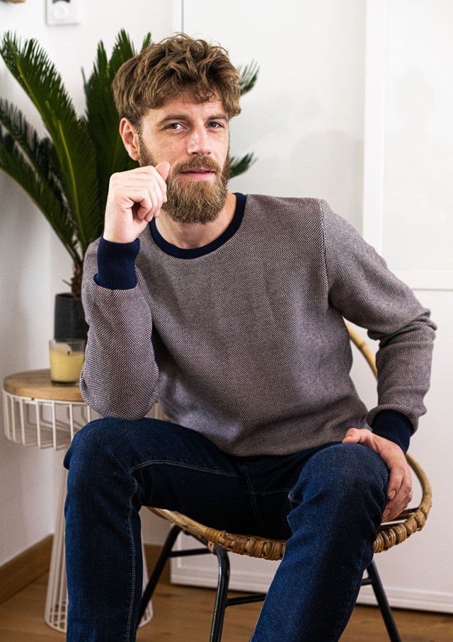 Pull VILLEGIATURE - Made in France - Coton Bio GOTS - Marine 4