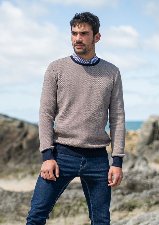 Pull VILLEGIATURE - Made in France - Coton Bio GOTS - Marine 2