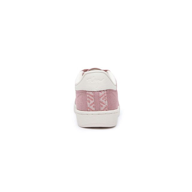 Sneakers en cuir daim rose et tissage crème réalisé à la main - Tan Dinh 4