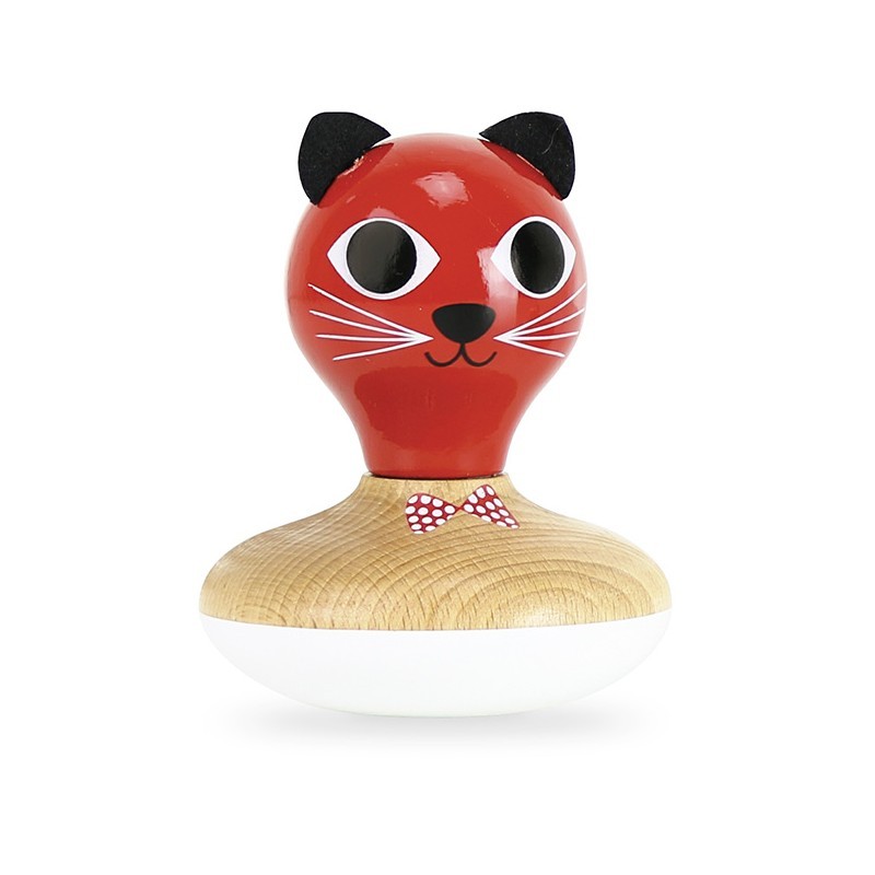 Culbuto Maracas Chat - Ingela P. Arrhenius - Fabriqué en France - Bois 2