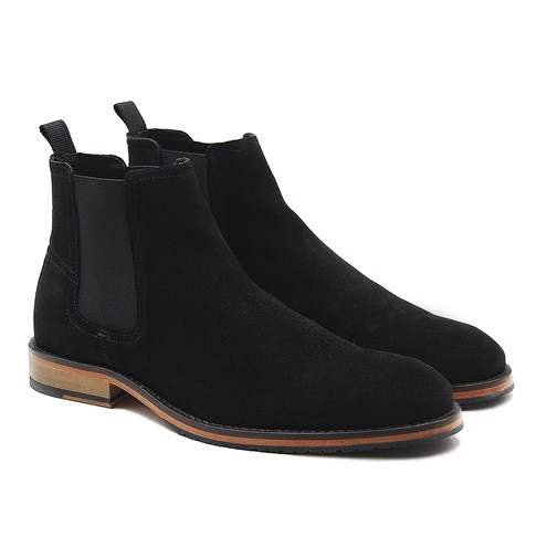 Chelsea boots casual cuir daim noir