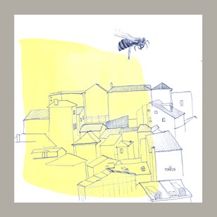 Serviette de table - L'abeille et la ville