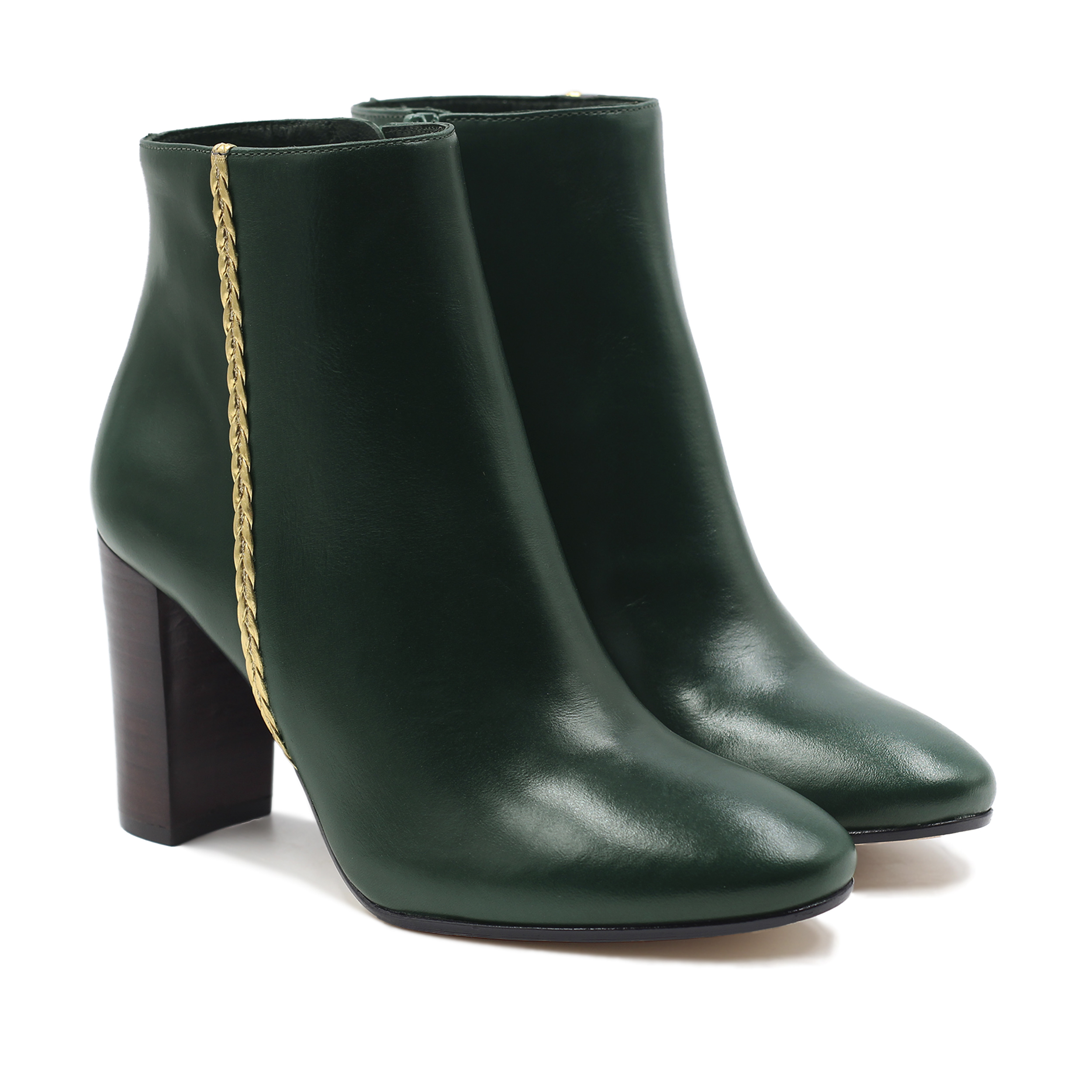 Bottines a talon cuir vert JULES JENN Dream Act