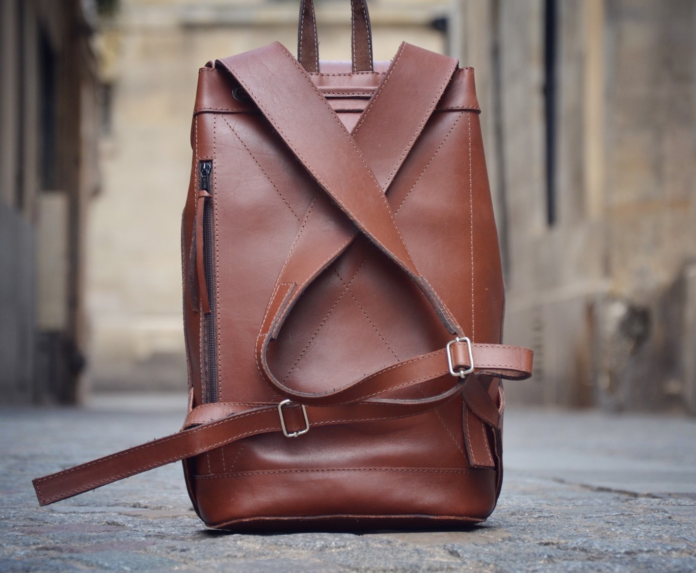 sac à dos urbain en cuir pachamama