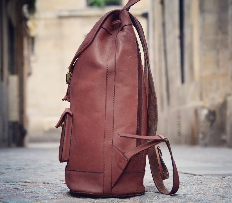 sac à dos en cuir vintage pachamama