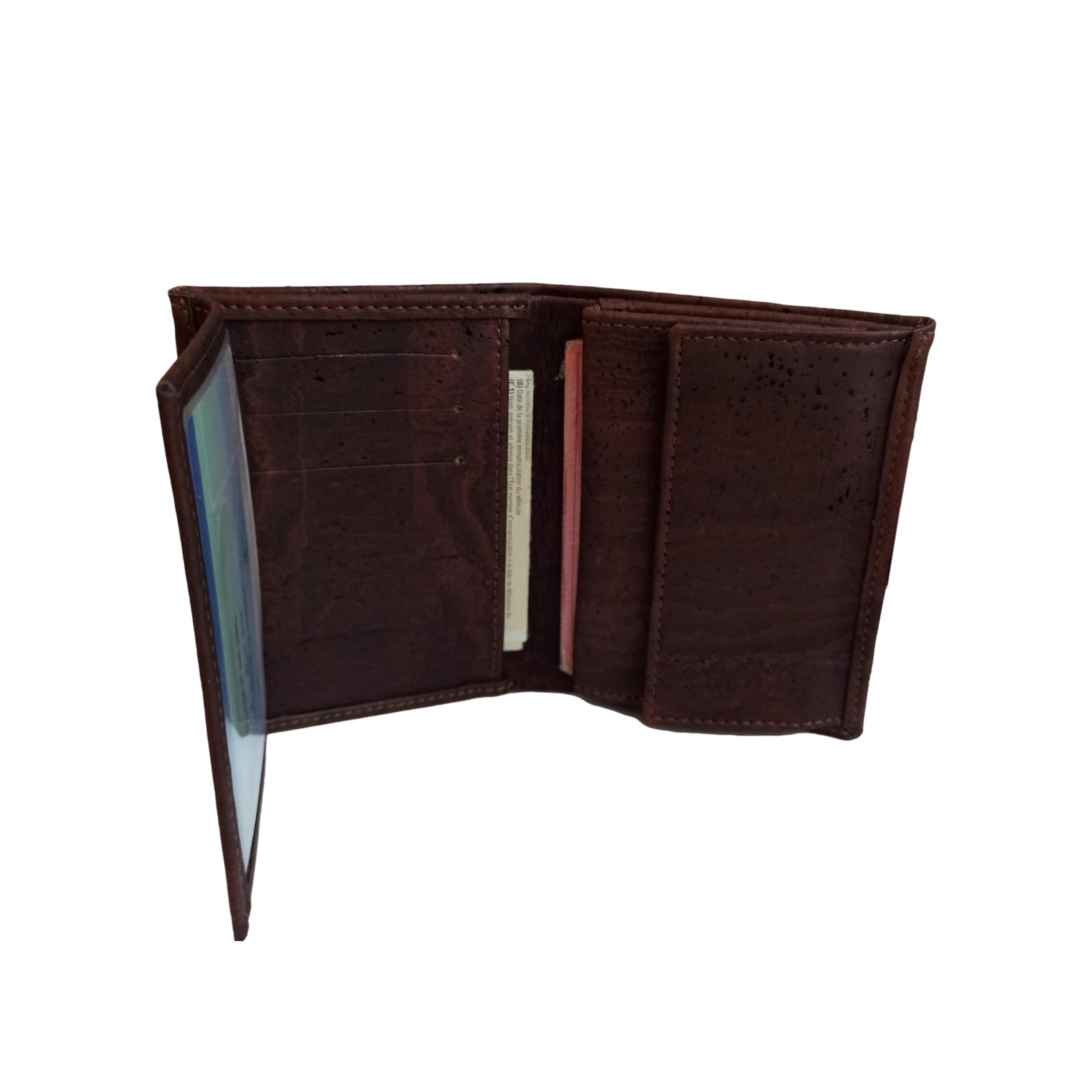 Portefeuille homme vegan en liège Sam beige 13