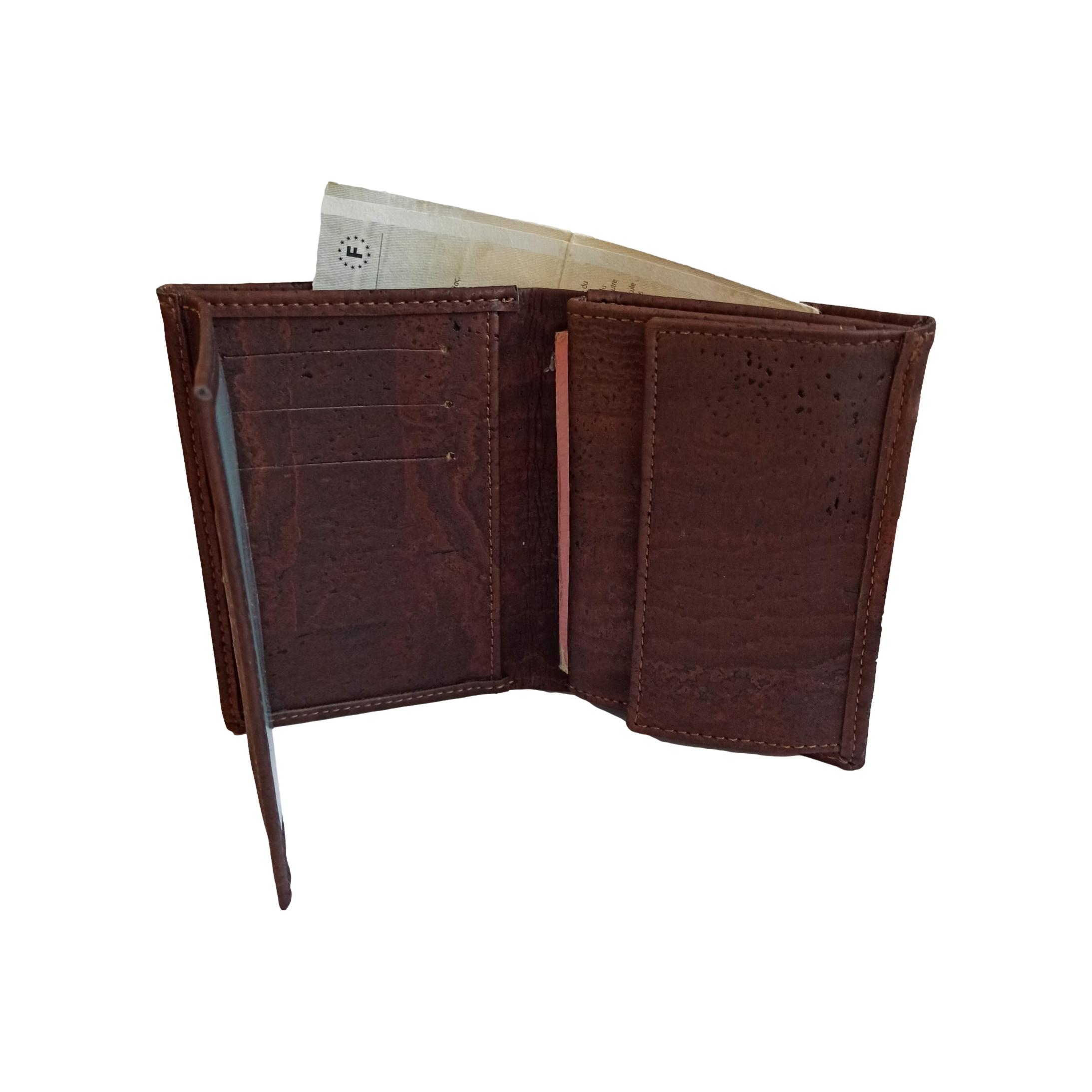 Portefeuille homme vegan en liège Sam beige 14