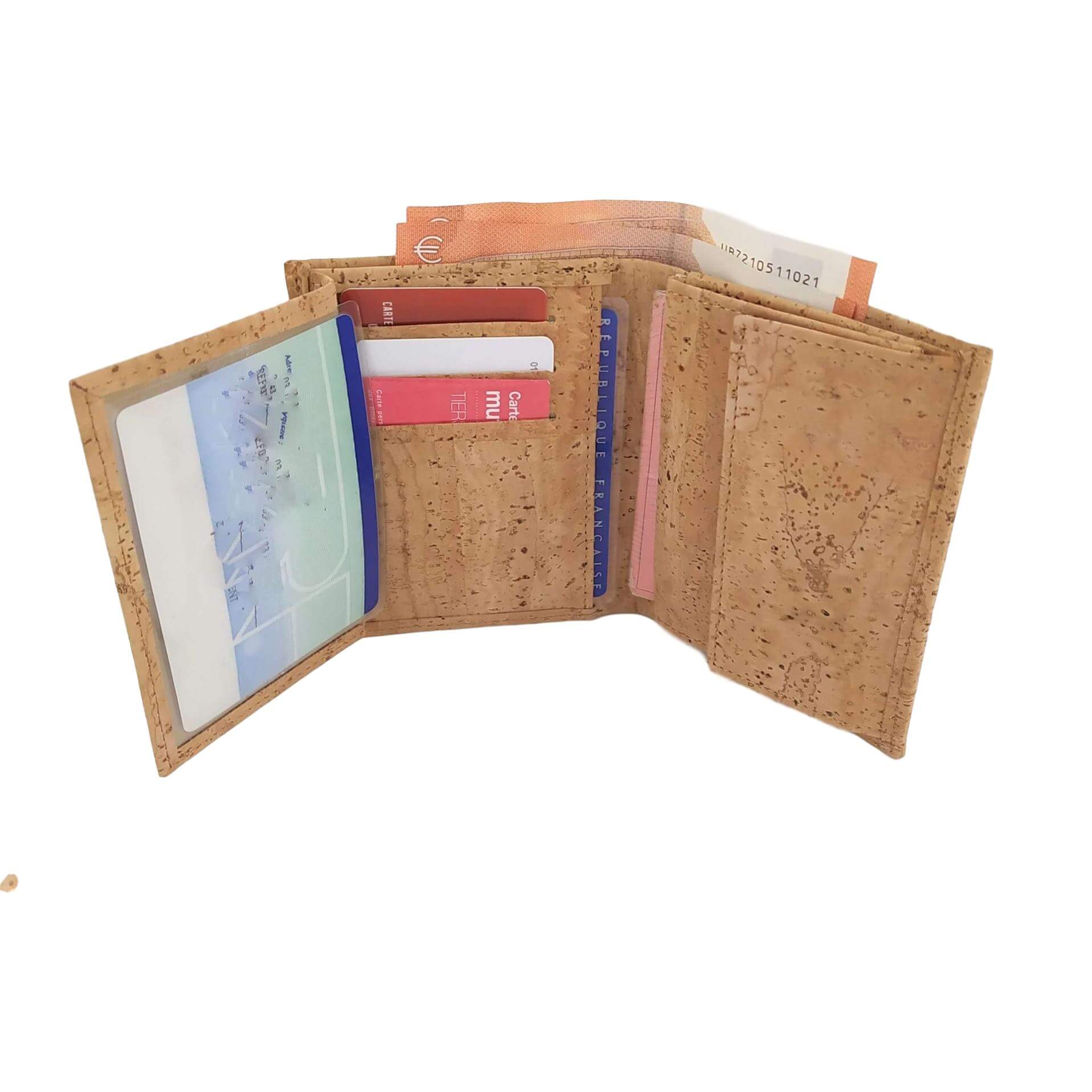 Portefeuille homme vegan en liège Sam beige 5