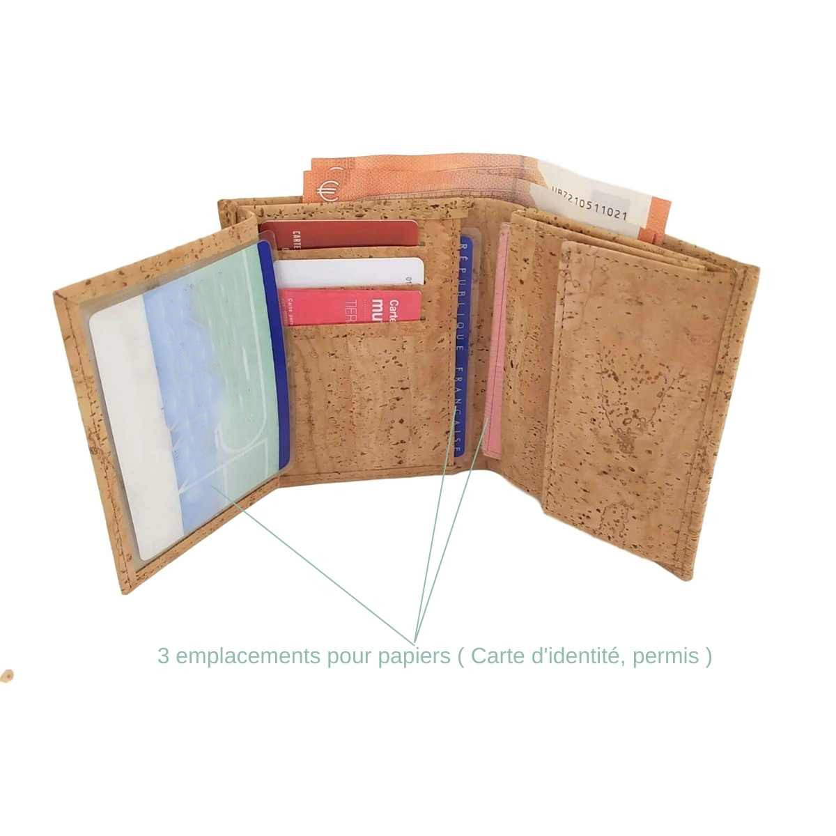 Portefeuille homme vegan en liège Sam beige 8