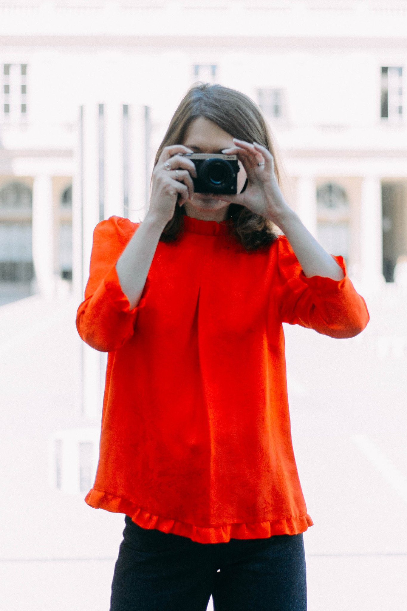Blouse en soie rouge - Olga 3