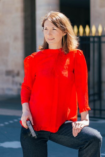 Blouse en soie rouge - Olga