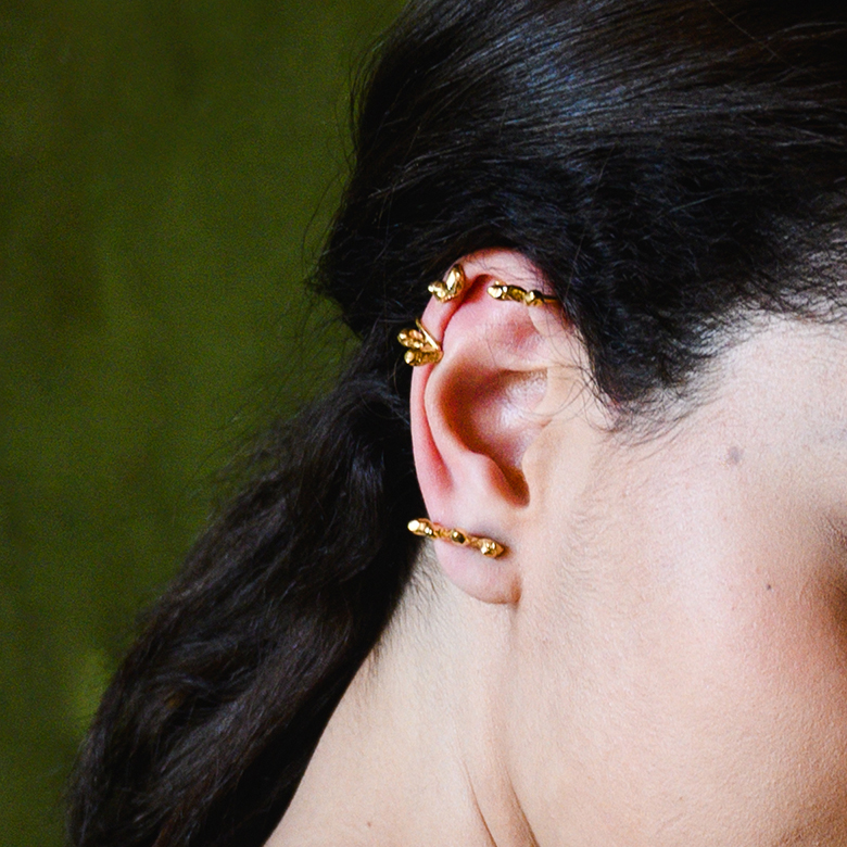 earcuff, bronze, ornement, bouclesdoreilles, bresma