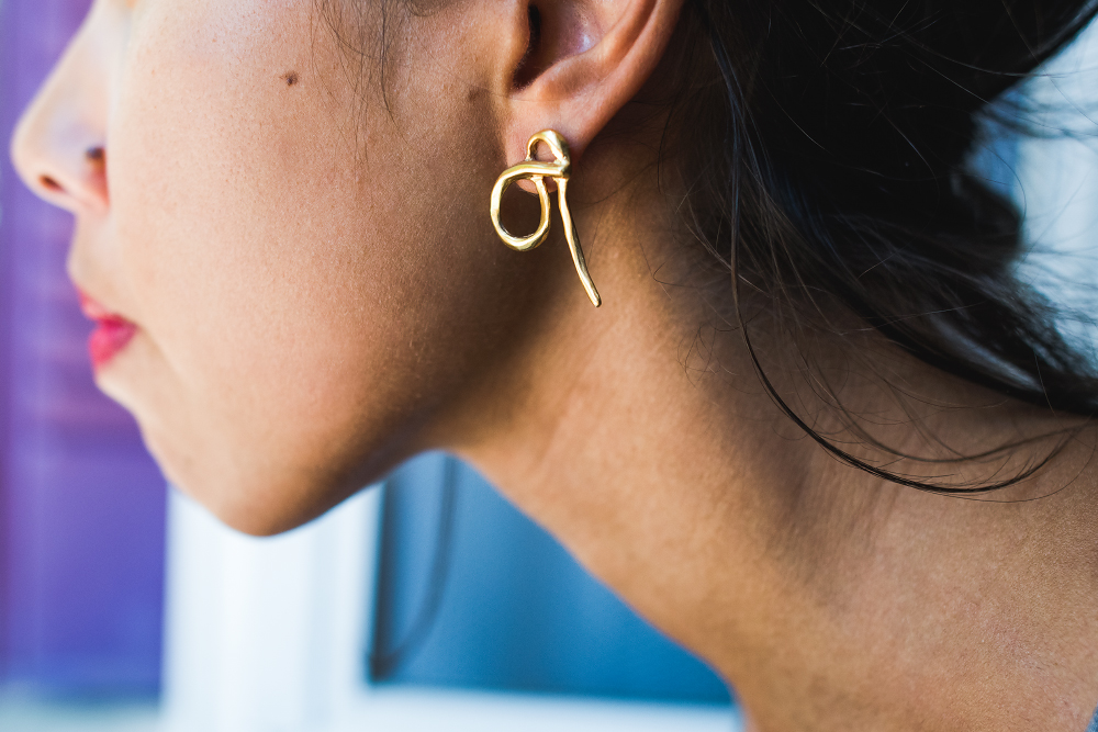 Bouclesd'oreilles, bronze, dorées, Bresma, earrings, sustainable