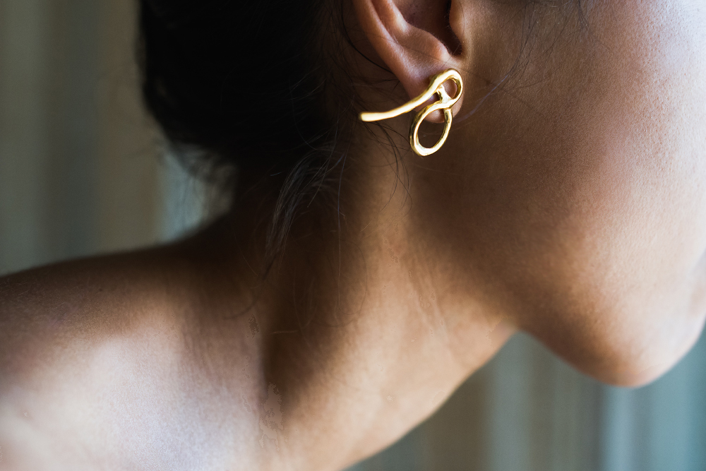 Bouclesd'oreilles, bronze, dorées, Bresma, earrings, sustainable