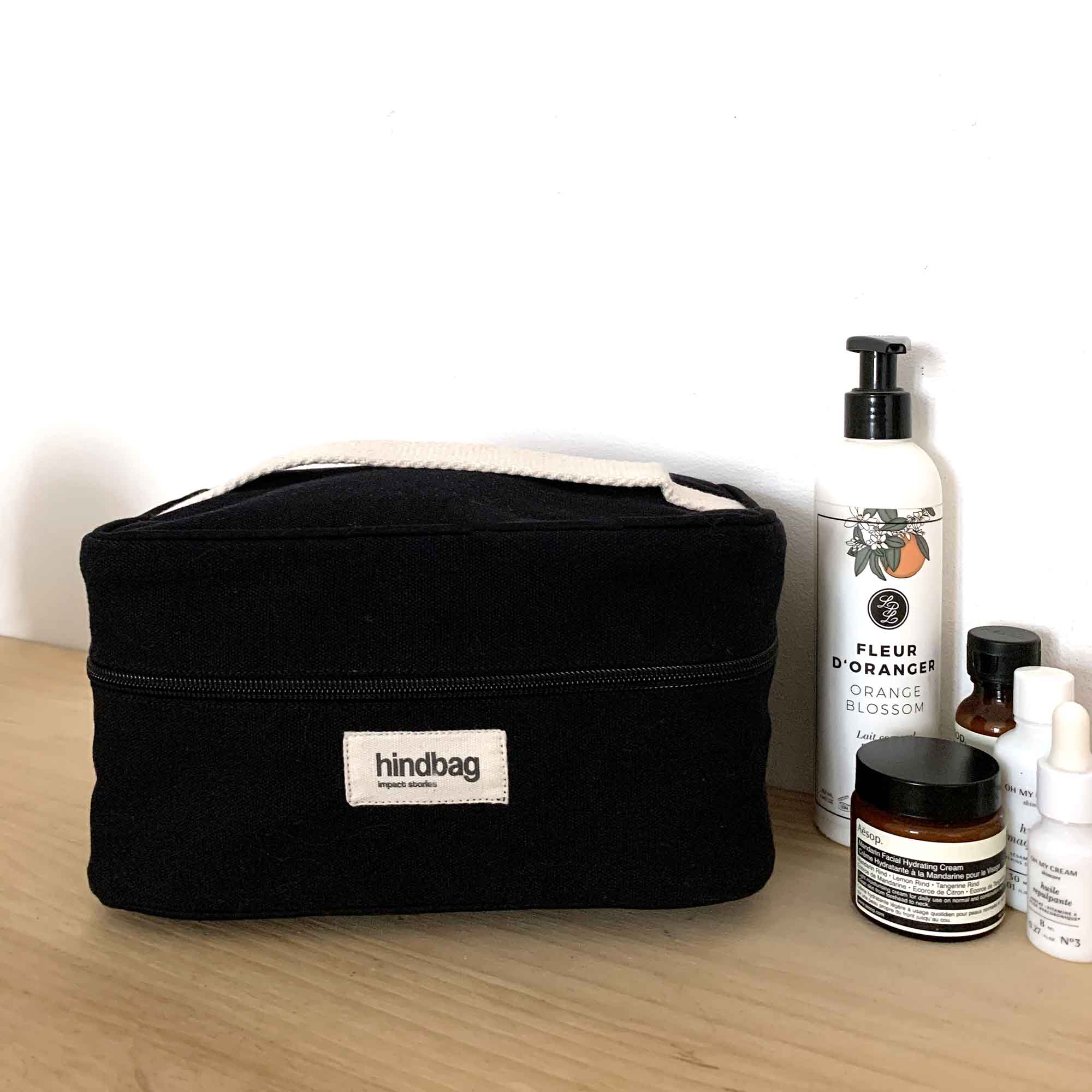 Trousse de toilette Vanity GASPARD, noir, coton bio 3