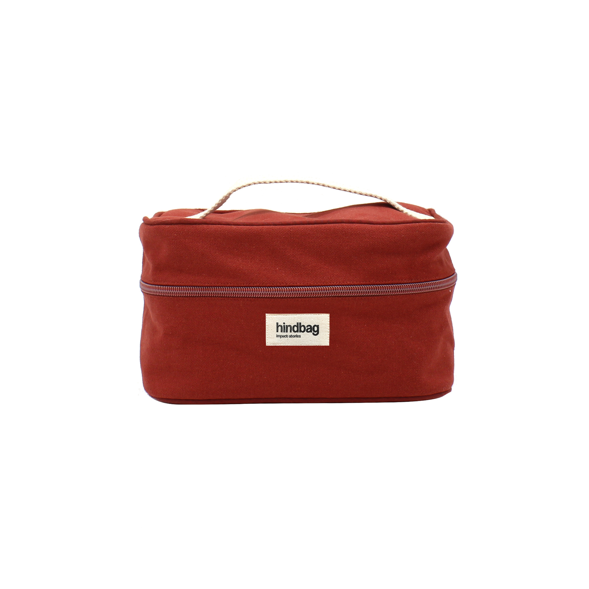 Trousse de toilette Vanity GASPARD, rouge terracotta, coton bio 2
