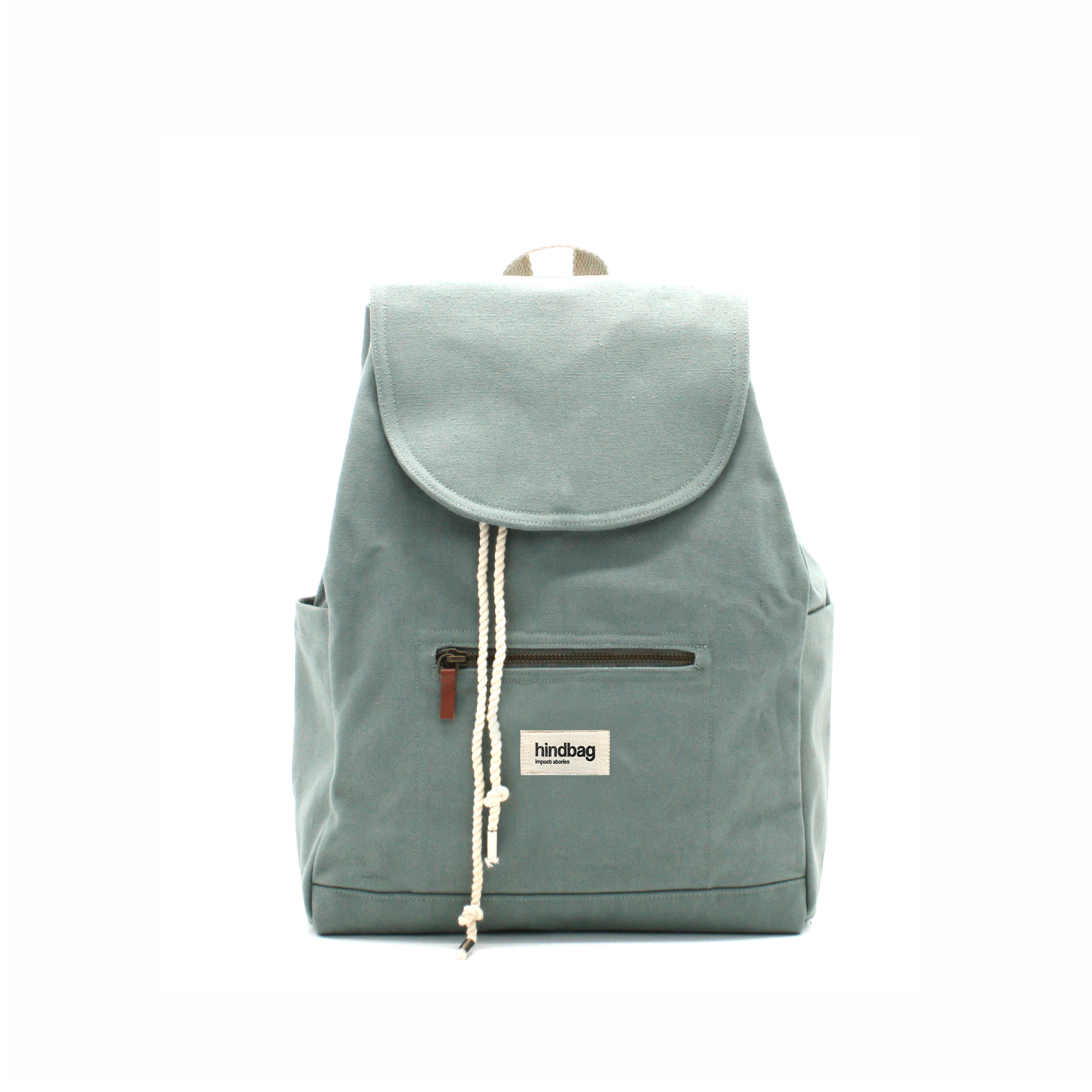 Sac à dos ELIOT, vert sauge, coton bio 2