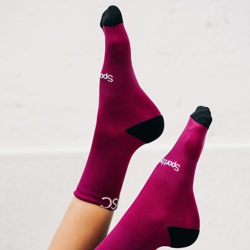 Chaussettes multisports en ricin - prune
