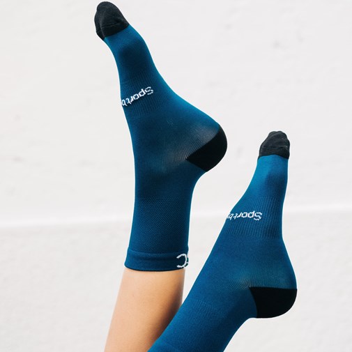 Chaussettes multisports en ricin - blue