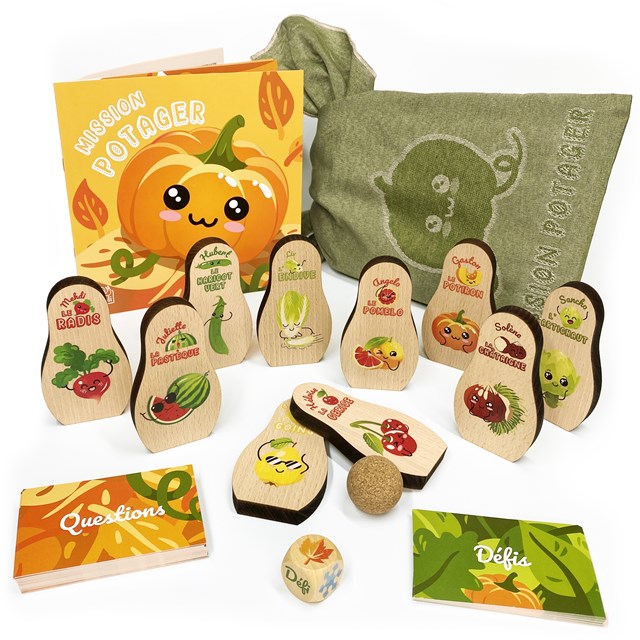Jeu de quilles autour des fruits et légumes de saison