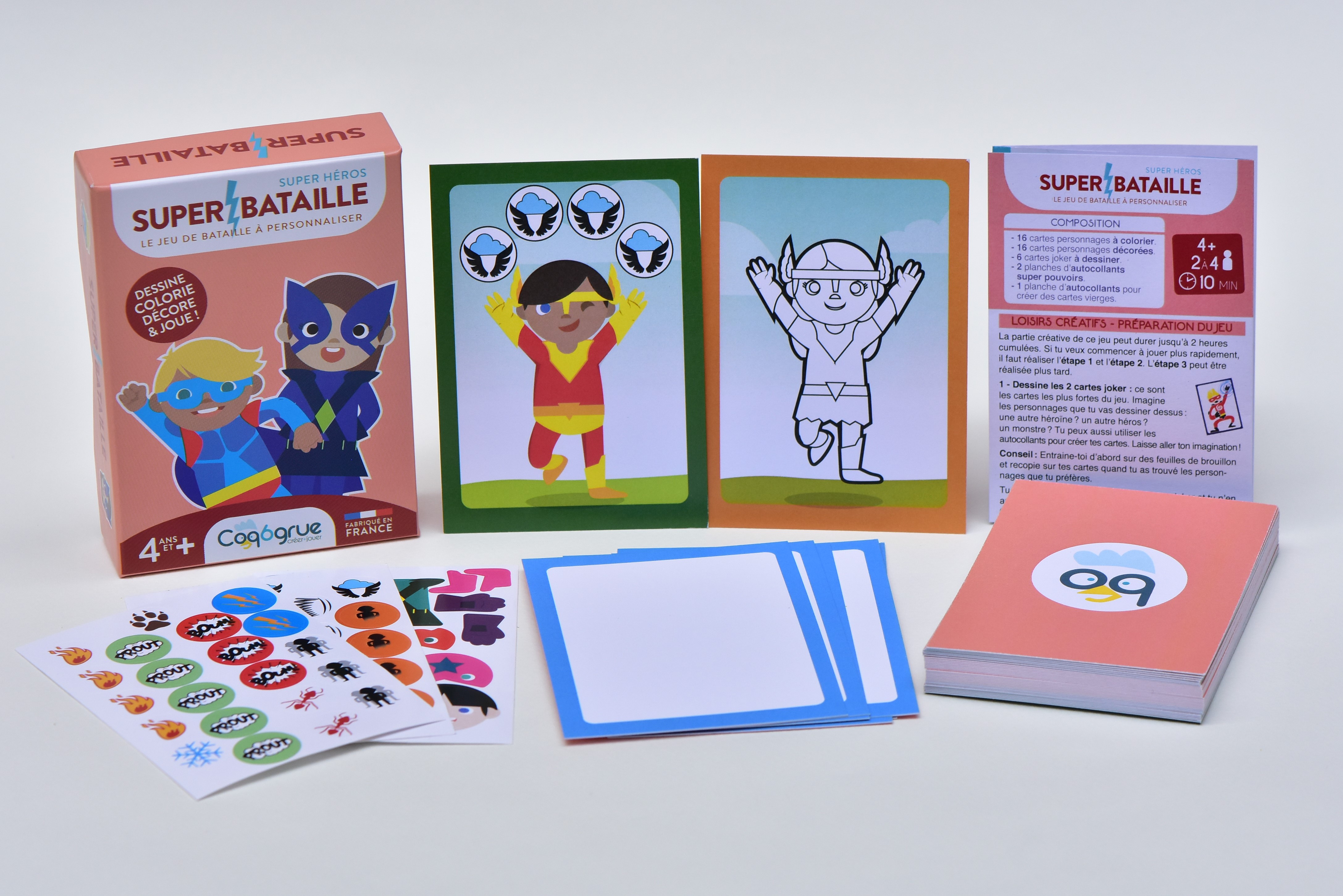 Super Bataille le jeu de bataille créatif à personnaliser avec des cartes à colorier et à dessiner
