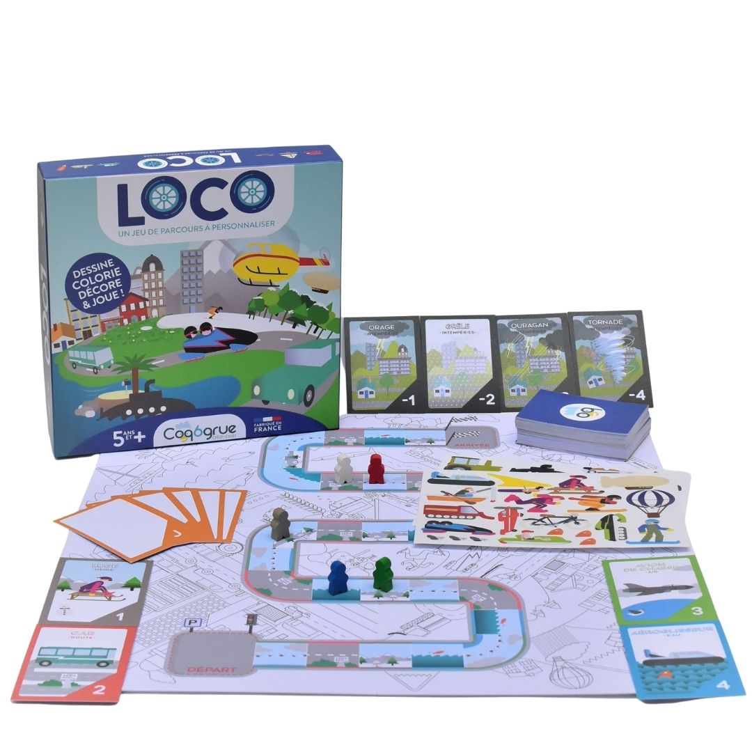 Loco le jeu de parcours créatif à personnaliser fabriqué en France