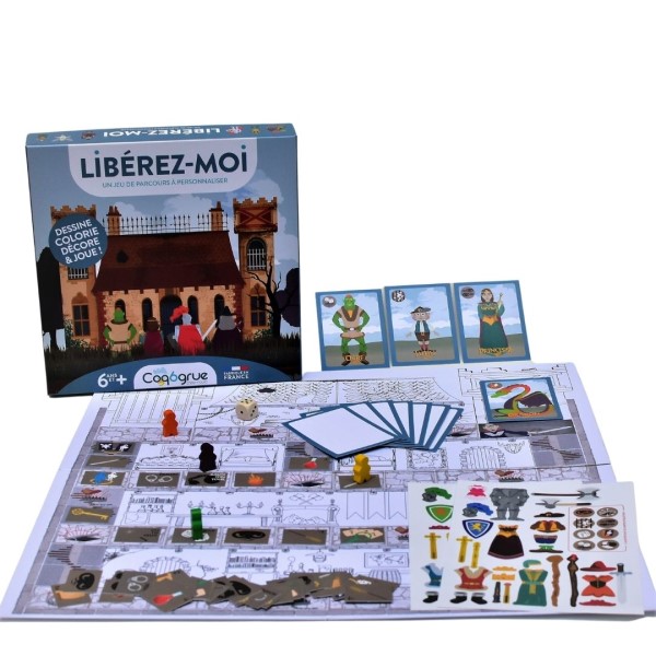 Libérez-moi ! Le jeu de parcours à personnaliser en coloriant et en créant ses cartes