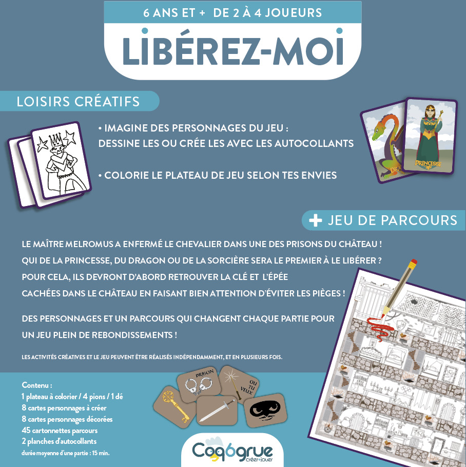 Libérez-moi ! Le jeu de parcours à personnaliser par les enfants à partir de 6 ans
