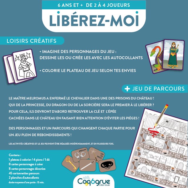 Libérez-moi ! Le jeu de parcours à personnaliser par les enfants à partir de 6 ans
