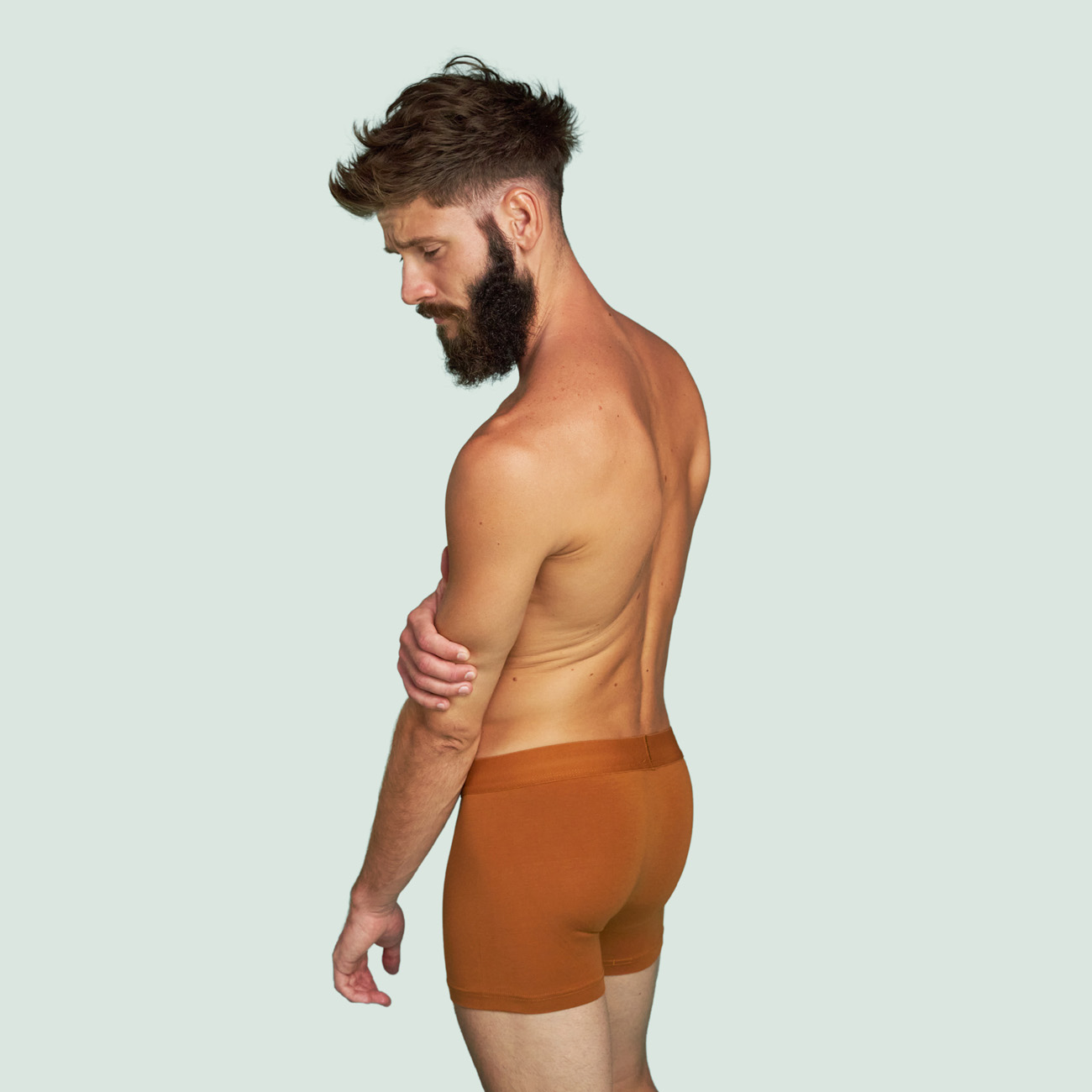 Boxer confortable coton pima micromodal ocre