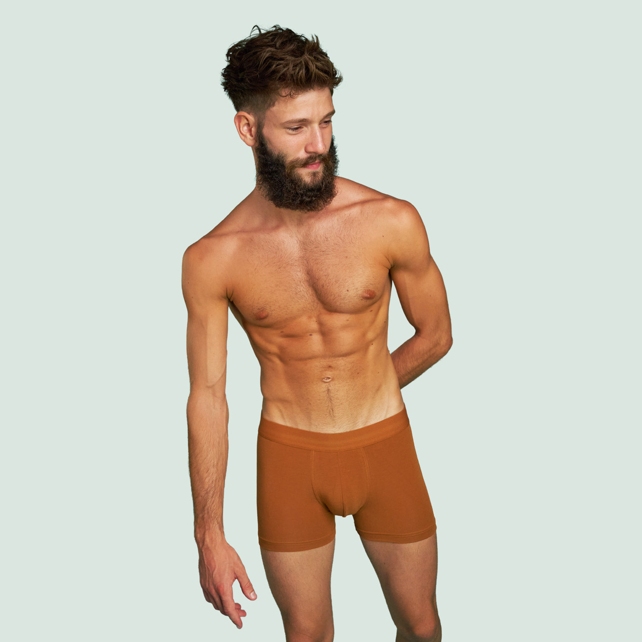 Boxer confortable coton pima micromodal ocre