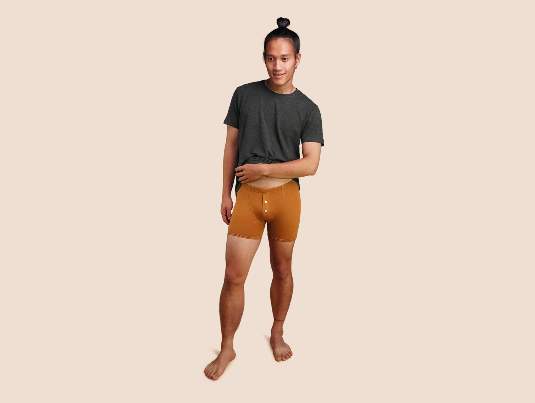 Boxer vintage ocre pour hommes