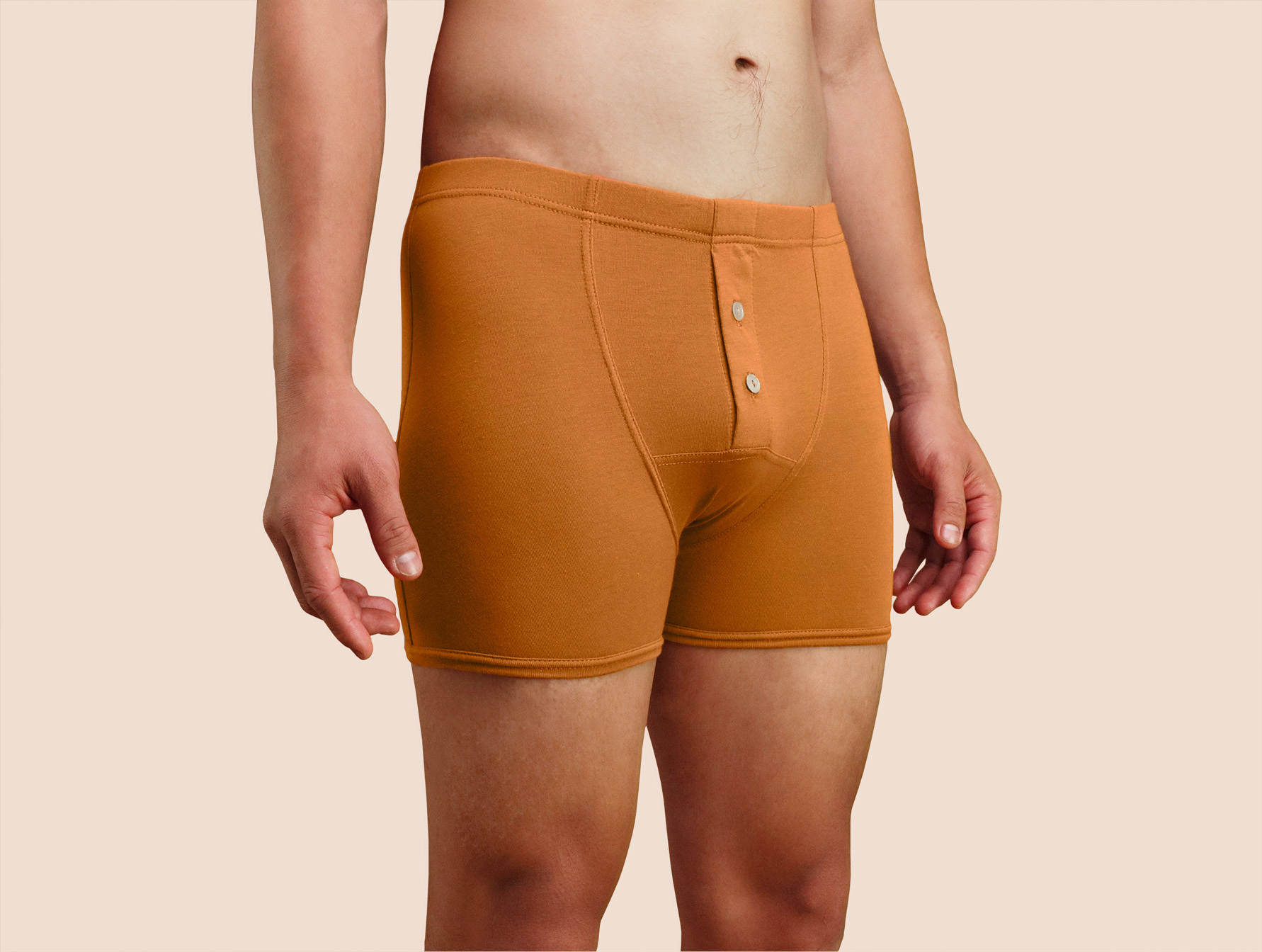 Boxer vintage ocre pour hommes