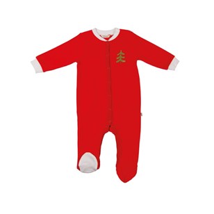 Barboteuse Noël Organique 100% Bio Rouge - Plusieurs tailles