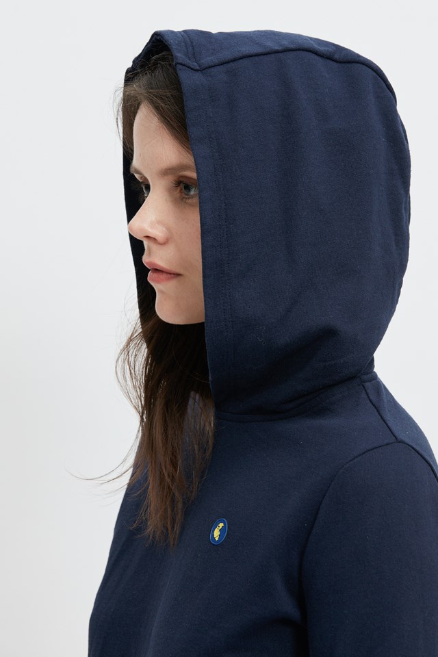 sweat-ecclo-capuche-bleu-bi-ton-femme-Made-in-France-et-coton-upcyclé-recyclé-dreamact-capuche