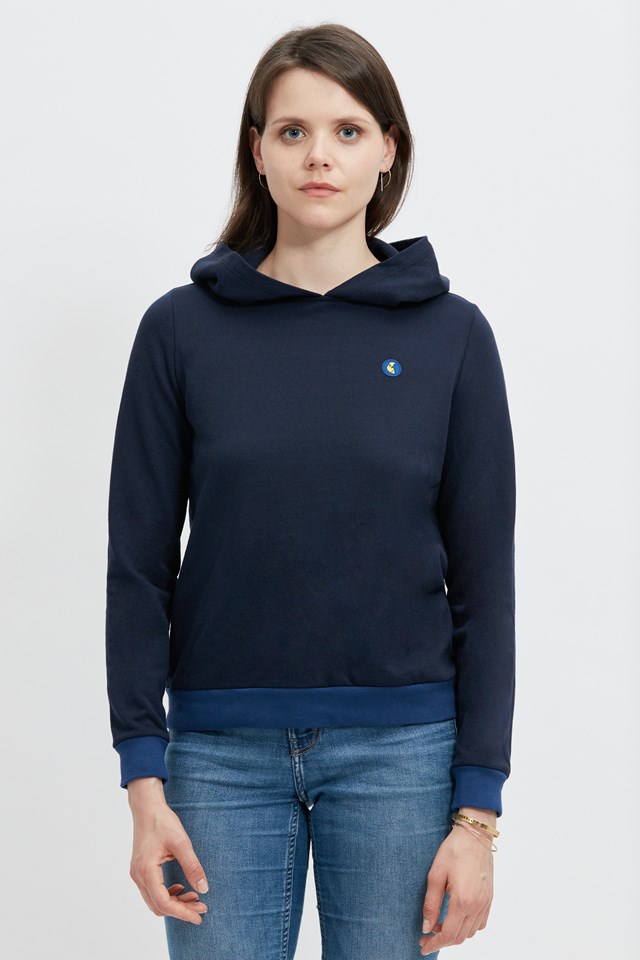 sweat-ecclo-capuche-bleu-bi-ton-femme-Made-in-France-et-coton-upcyclé-recyclé-dreamact-face-1