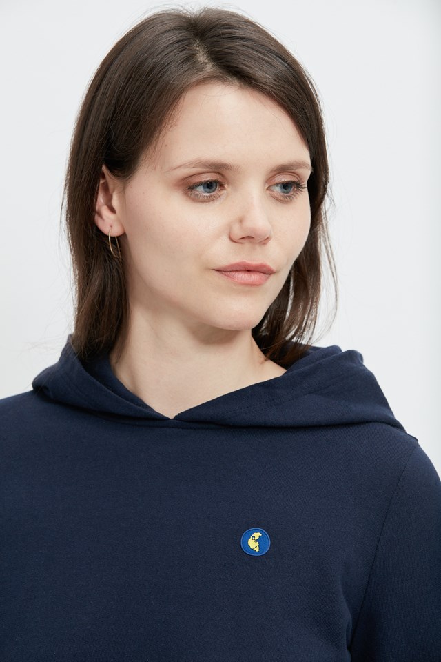 sweat-ecclo-capuche-bleu-bi-ton-femme-Made-in-France-et-coton-upcyclé-recyclé-dreamact-zoom