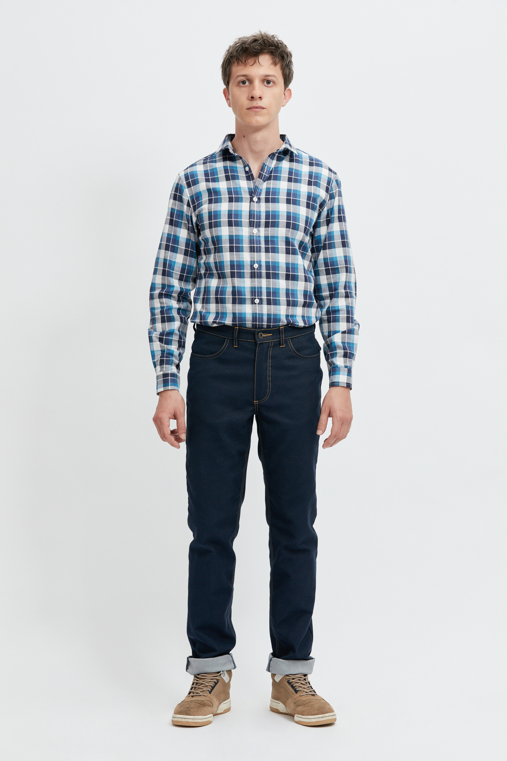 pantalon-jean-ecclo-homme-bleu-Made-in-France-et-coton-upcyclé-recyclé-dreamact-face