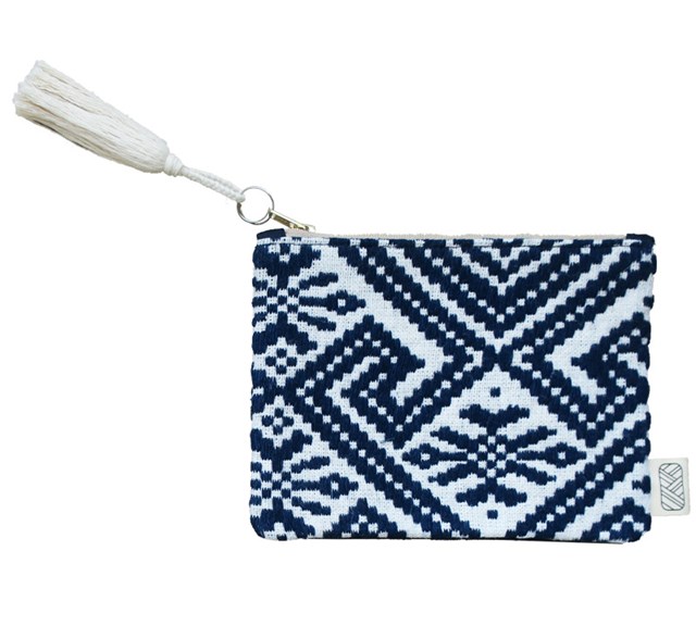 Trousse équitable en coton bio bleu foncé