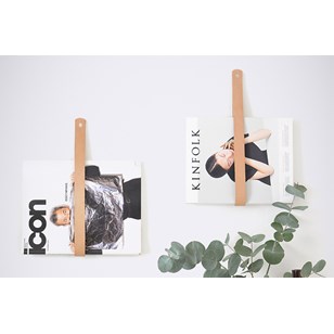 HANGER M - suspension étagère en cuir tannage végétal